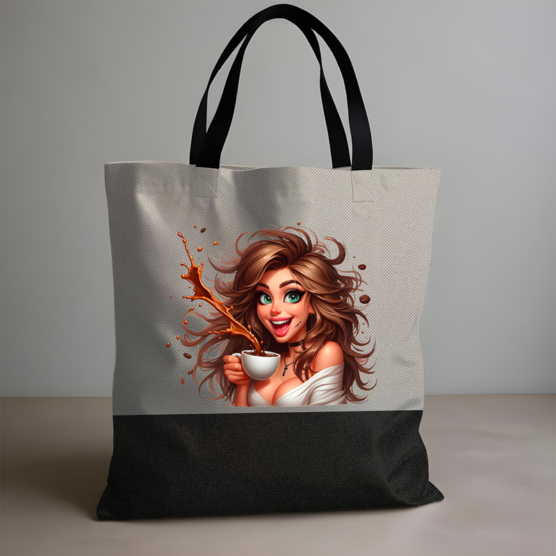 Skládací taška Žena s kávou