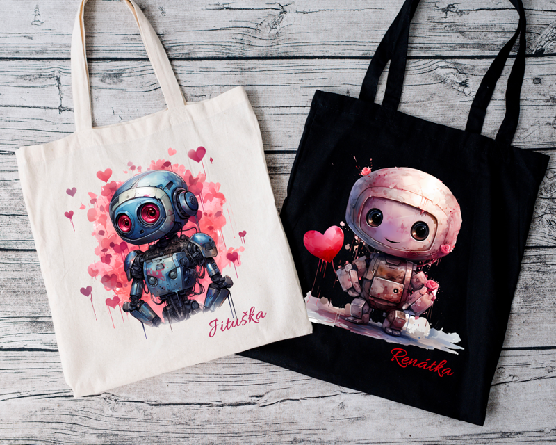 Bavlněná taška Robot LOVE Bavlněná taška Robot LOVE