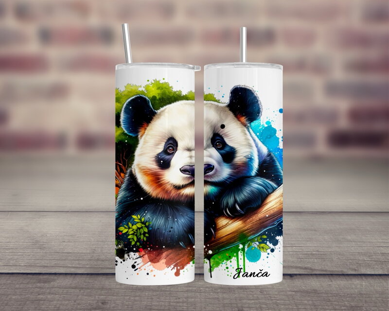 Termoska s brčkem Panda