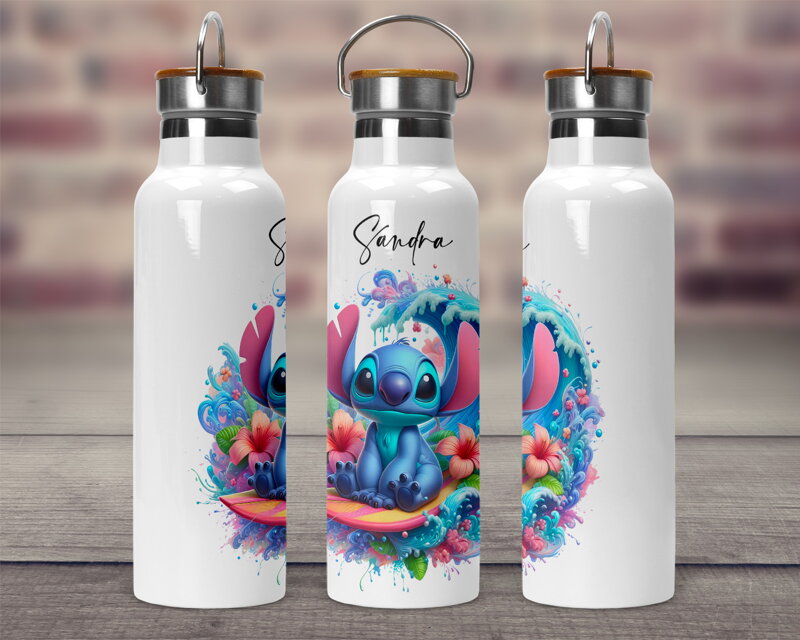 Termoska s bambusovým víčkem Modrá příšerka