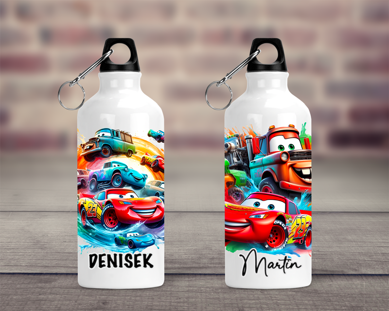 Cestovní hliníková lahev Duhová auta