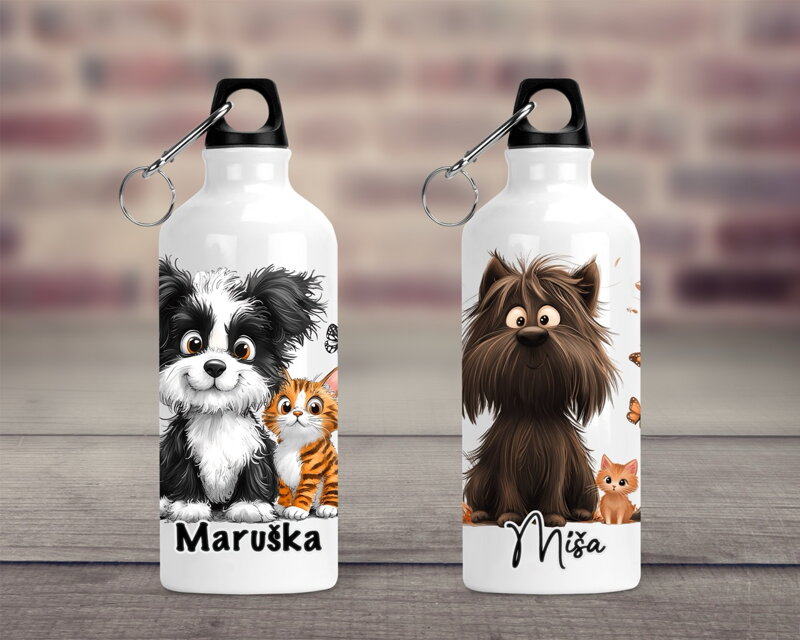 Cestovní hliníková lahev Cat & Dog