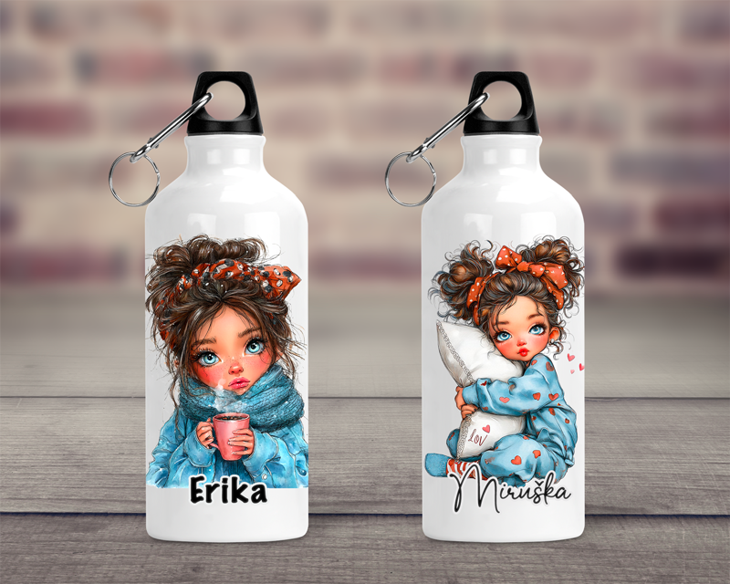 Cestovní hliníková lahev Girl Blue