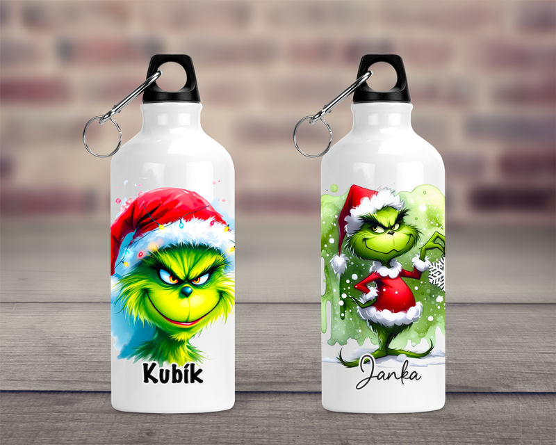 Cestovní hliníková lahev Grinch
