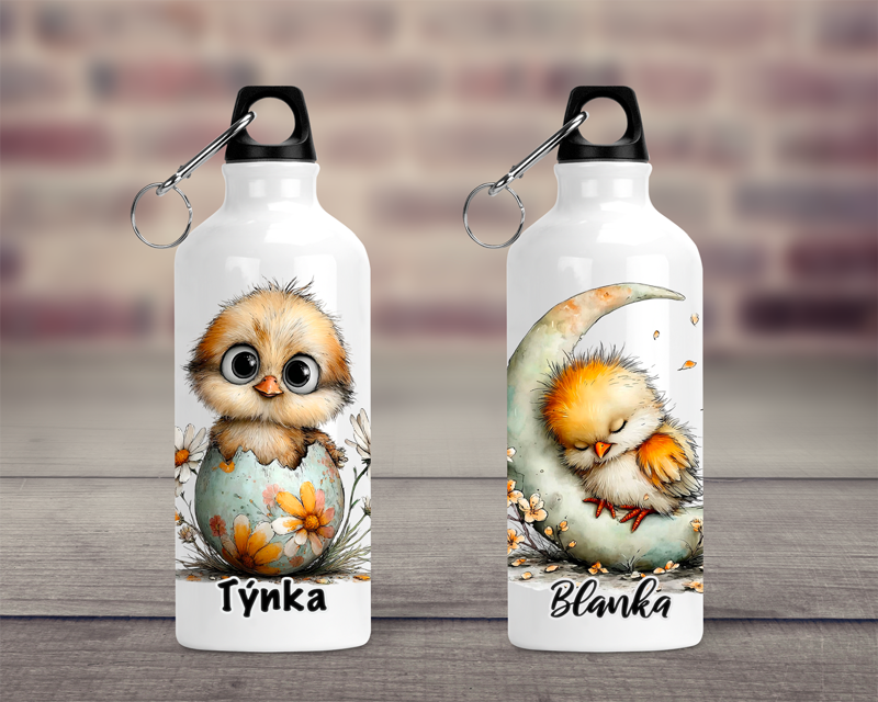 Cestovní hliníková lahev Kuřátko vítá jaro