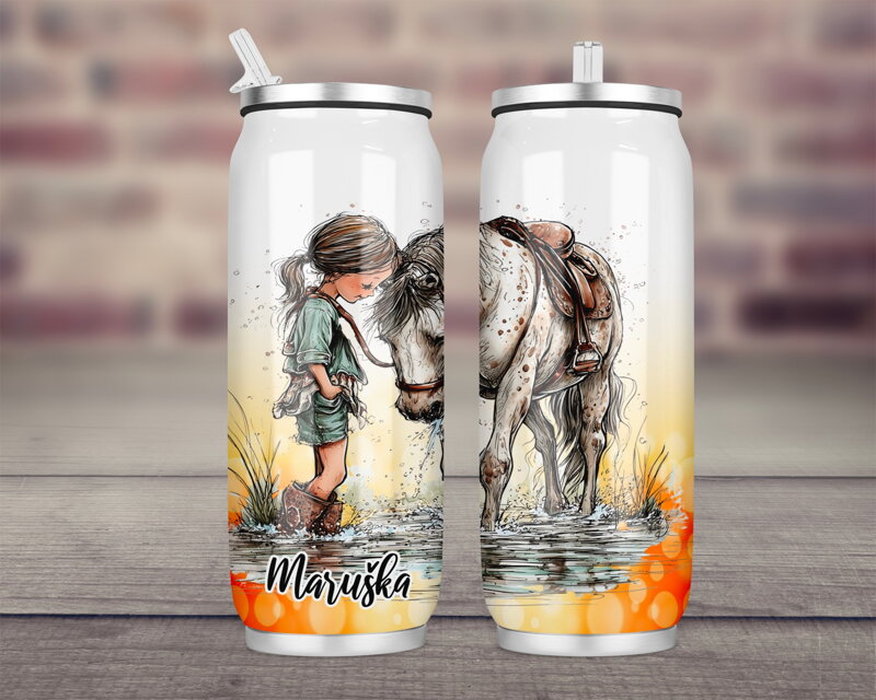 Termoska Coca-Cola celopotisk Dívka s koněm