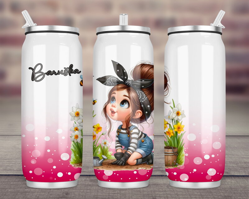 Termoska Coca-Cola celopotisk Holčička v zahradě