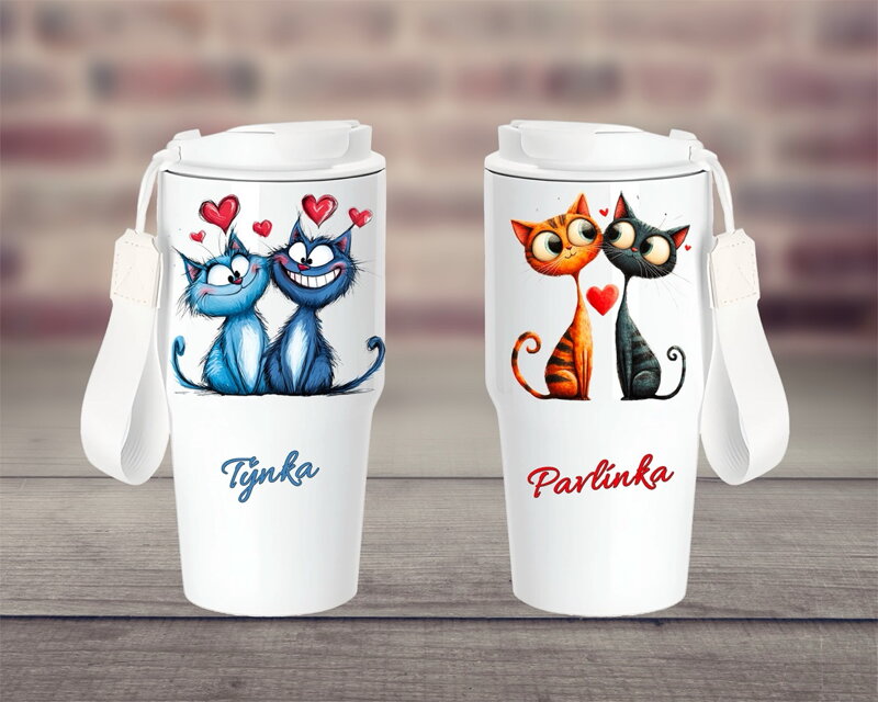Termoska s poutkem Cat LOVE
