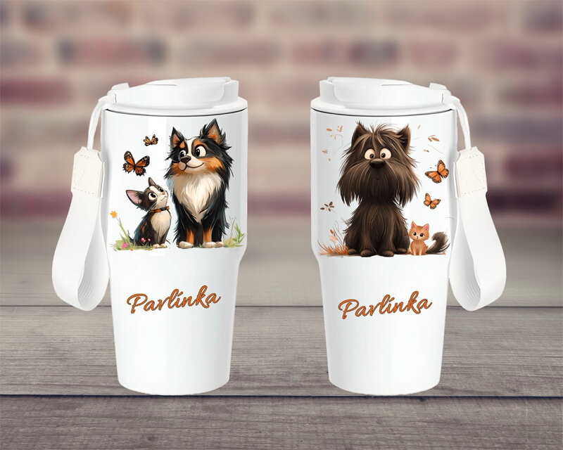 Termoska s poutkem Cat & Dog