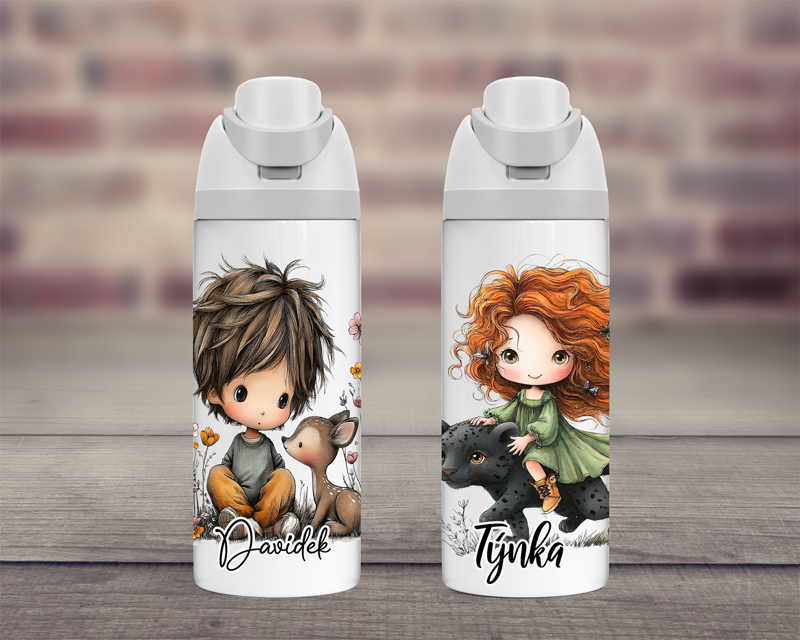 Termoska dvojitá Děti se zvířátky